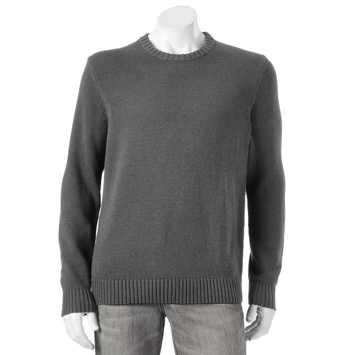 Big & Tall Croft & Barrow&reg; Classic-fit 5gg Crewneck Sweater, Men's, Size: 3xb, Dark Grey