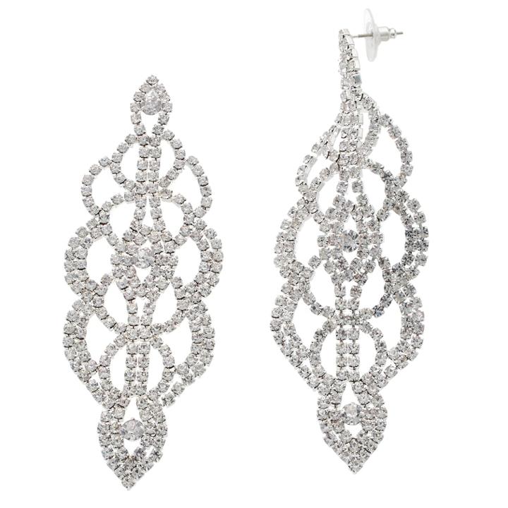 Crystal Avenue Filigree Drop Earrings, Women's, Grey
