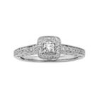 Diamond Square Halo Engagement Ring In 10k White Gold (3/8 Ct. T.w.), Women's, Size: 5