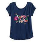 Girls 4-12 Sonoma Goods For Life&trade; Shirttail-hem Graphic Tee, Size: 6, Dark Blue