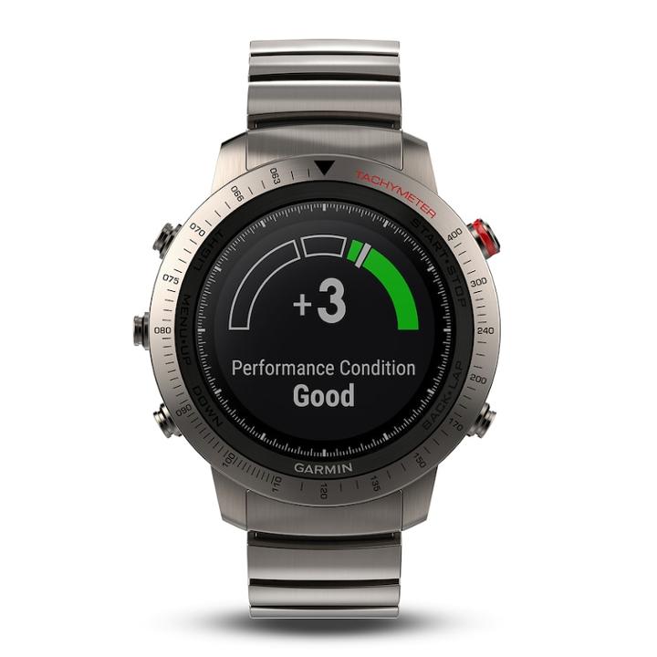 Garmin Fenix Chronos Gps Watch With Brushed Titanium Hybrid Watch Band, Silver