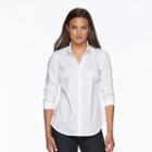 Women's Apt. 9&reg; Essential Wrinkle-resistant Shirt, Size: 16, White