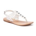 So&reg; Girls' Studded T-strap Sandals, Size: 12, White