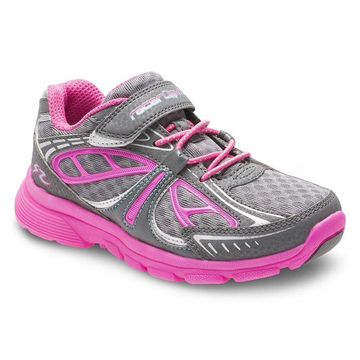 Stride Rite Racer Lights Acceleration Girls' Light-up Sneakers, Girl's, Size: Medium (11), Grey