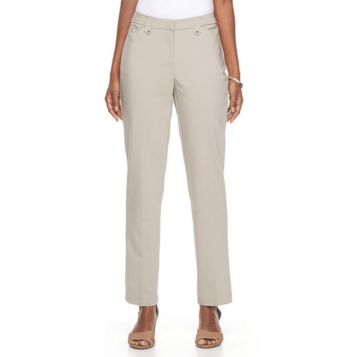 Women's Dana Buchman Straight-leg Pull-on Pants, Size: 6, Med Beige