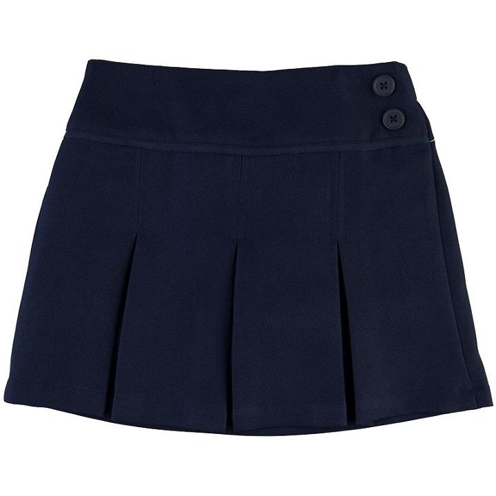 Girls 4-6x Chaps Button Pleated School Uniform Skort, Size: 4, Blue (navy)