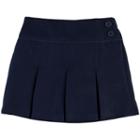 Girls 4-6x Chaps Button Pleated School Uniform Skort, Size: 4, Blue (navy)