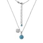 North Carolina Tar Heels Crystal Sterling Silver Team Logo & Ball Pendant Necklace, Women's, Size: 18, Blue