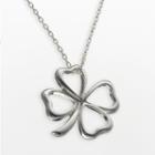 Sterling Silver Clover Pendant, Women's, Grey