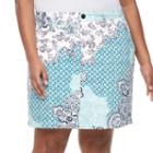 Plus Size Croft & Barrow&reg; 5-pocket Essential Floral Skort, Women's, Size: 20 W, Turquoise/blue (turq/aqua)