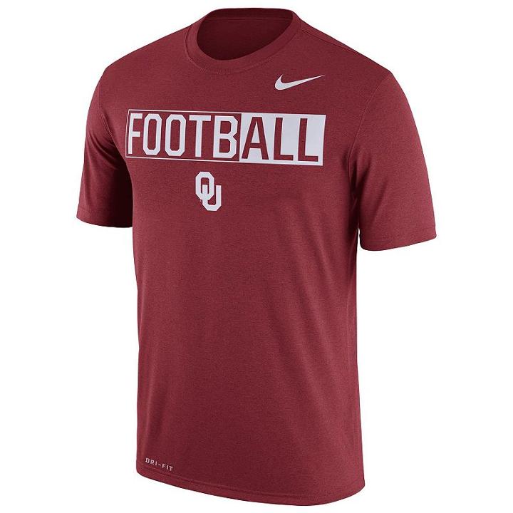 Men's Nike Oklahoma Sooners Dri-fit Football Tee, Size: Medium, Multicolor