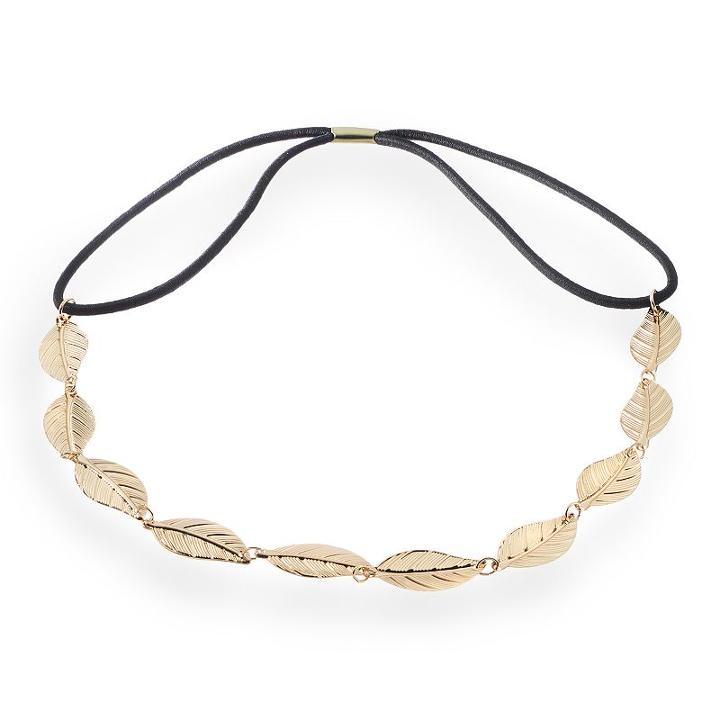 Lc Lauren Conrad Textured Leaf Headband, Women's, Gold