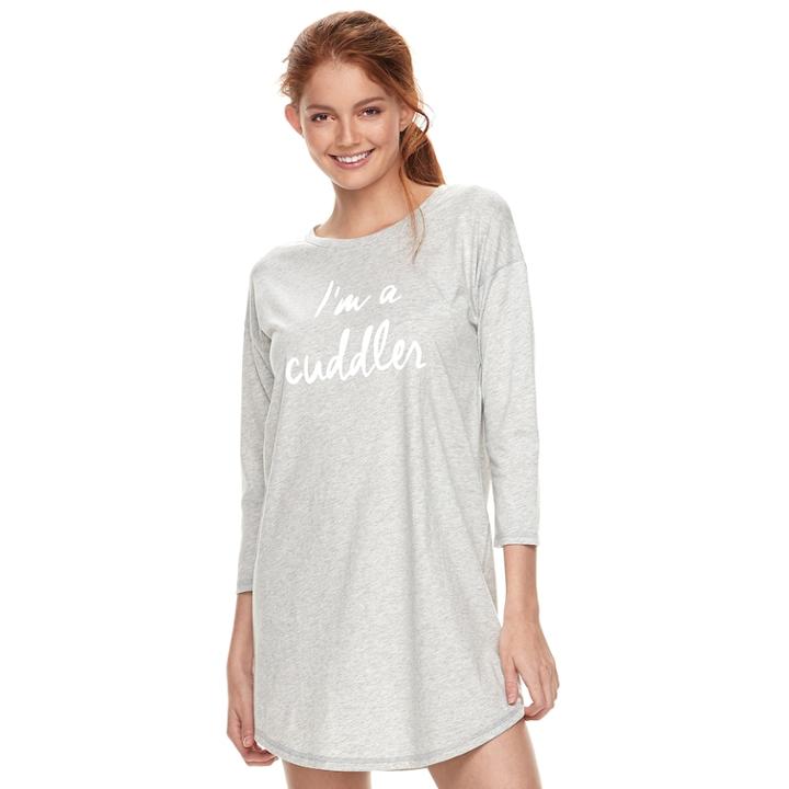 Juniors' So&reg; Graphic Sleepshirt, Teens, Size: Xs, Light Grey