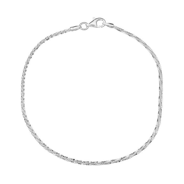 Sterling Silver Sparkle Chain Bracelet - 8 In, Women's, Size: 8, Grey