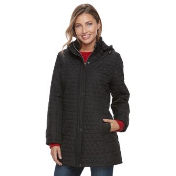Women's Kc Collections Triangle Quilted Jacket, Size: Xl, Black