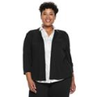 Plus Size Dana Buchman Jacquard Jacket, Women's, Size: 1xl, Black