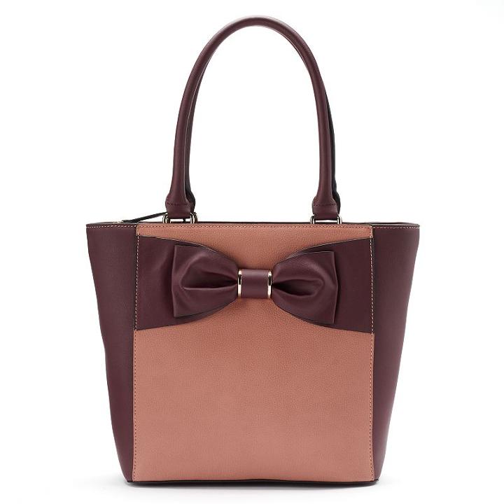 Apt. 9&reg; Brooklyn Bow Tote, Women's, Dusty Rose Wine