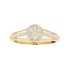 10k Gold 3/8 Carat T.w. Diamond Cluster Halo Engagement Ring, Women's, Size: 5, White