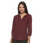 Women's Dana Buchman Jacquard Blouse, Size: Medium, Dark Red