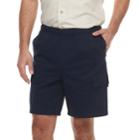 Men's Croft & Barrow&reg; Classic-fit Full-elastic Twill Cargo Shorts, Size: 34, Blue