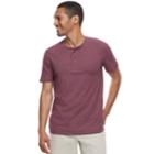Men's Sonoma Goods For Life&trade; Short-sleeve Supersoft Henley, Size: Large, Red