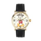 Disney's Mickey Mouse Men's Leather Watch, Size: Large, Black
