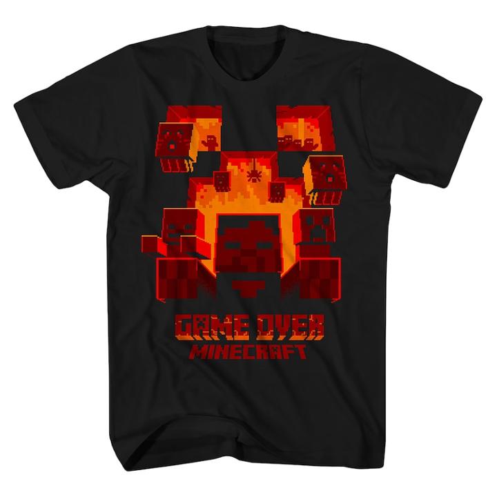 Boys 8-20 Minecraft Game Over Tee, Size: Large, Black