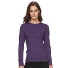 Women's Croft & Barrow&reg; Classic Crewneck Tee, Size: Xs, Drk Purple