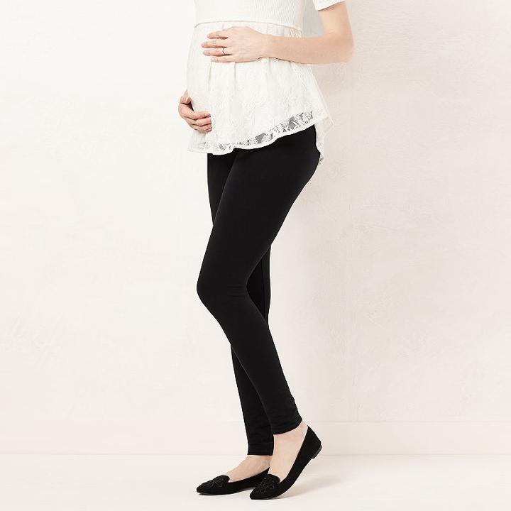 Maternity Lc Lauren Conrad Solid Leggings, Women's, Size: M-mat, Black