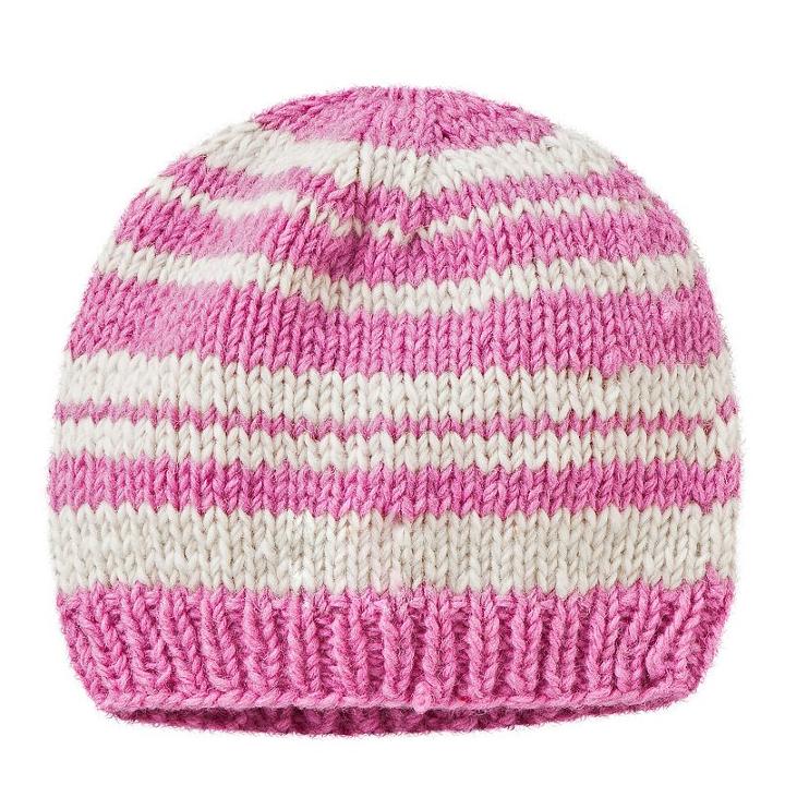 Women's Sijjl Striped Wool Beanie, Pink