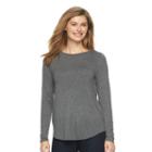 Women's Apt. 9&reg; Essential Crewneck Tee, Size: Large, Med Grey