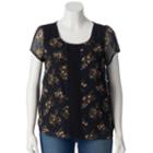 Plus Size Lc Lauren Conrad Textured Dot Top, Women's, Size: 1xl, Oxford