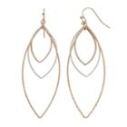 Lc Lauren Conrad Tri Tone Open Marquise Drop Earrings, Women's, Multicolor