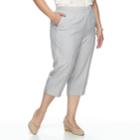Plus Size Alfred Dunner Studio Pull-on Capri Pants, Women's, Size: 16 W, Grey