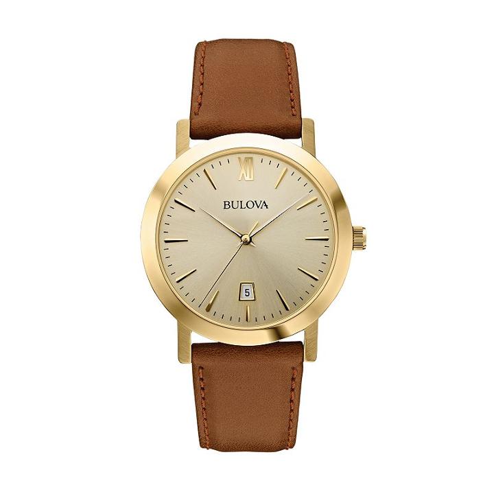 Bulova Men's Leather Watch - 97b135, Brown
