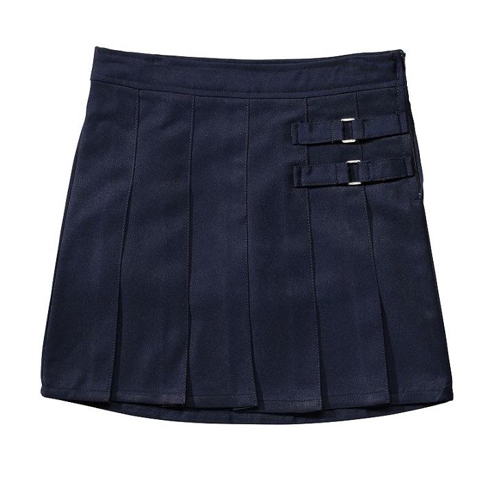 Girls 4-20 & Plus Size French Toast School Uniform 2-buckle Solid Skort, Girl's, Size: 12, Blue (navy)