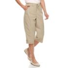 Women's Gloria Vanderbilt Thea Sheeting Button-tab Capris, Size: Xl, Lt Green