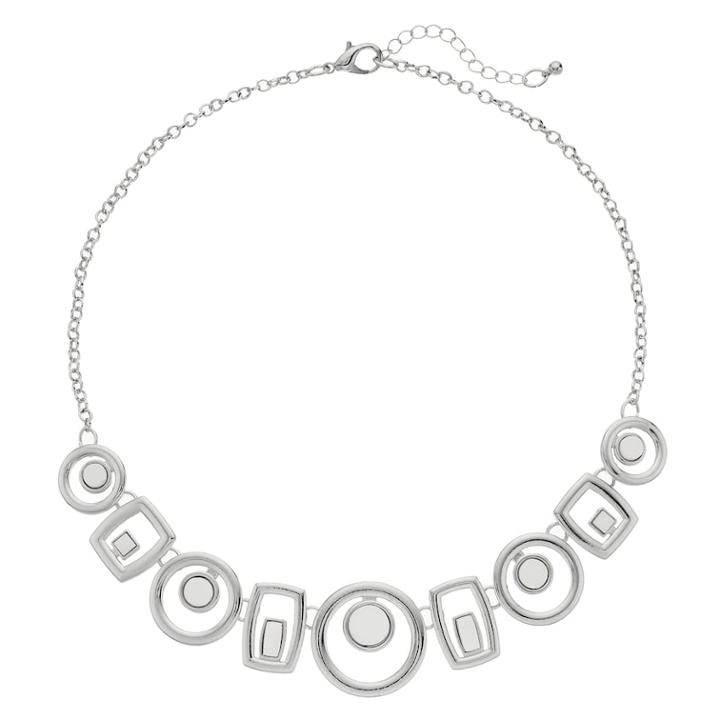 Geometric Link Collar Necklace, Women's, White