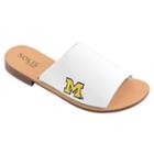 Women's Michigan Wolverines Fashionable Slide Sandals, Size: 7, White