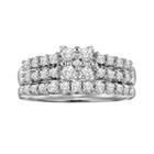 Love Always Princess-cut Diamond Engagement Ring Set In Platinum Over Silver (3/4 Ct. T.w.), Women's, Size: 8, White