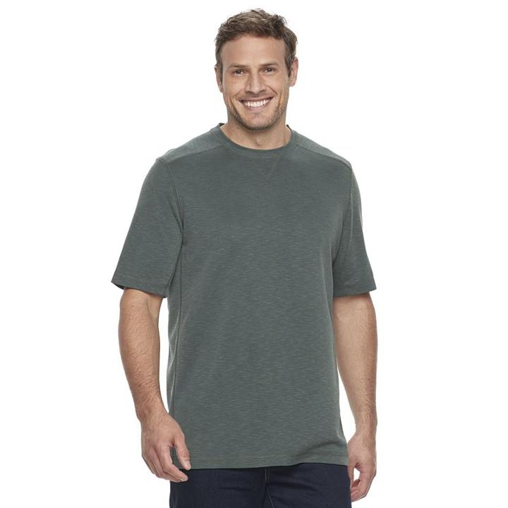 Big & Tall Croft & Barrow&reg; Classic-fit Slubbed Outdoor Performance Crewneck Tee, Men's, Size: Xxl Tall, Green