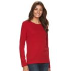 Women's Croft & Barrow&reg; Ribbed Mock-layer Sweater, Size: Large, Med Red