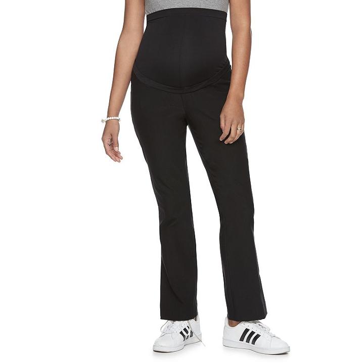 Maternity A:glow Belly Panel Bootcut Dress Pants, Women's, Size: 16 Tl-mat, Black