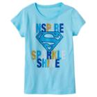 Girls 7-16 Dc Comics Superman Inspire, Sparkle, Shine Tee, Girl's, Size: Large, Blue Other