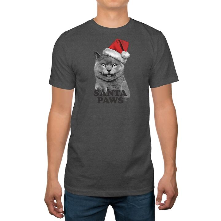 Big & Tall Santa Paws Holiday Tee, Men's, Size: 4xb, Dark Grey
