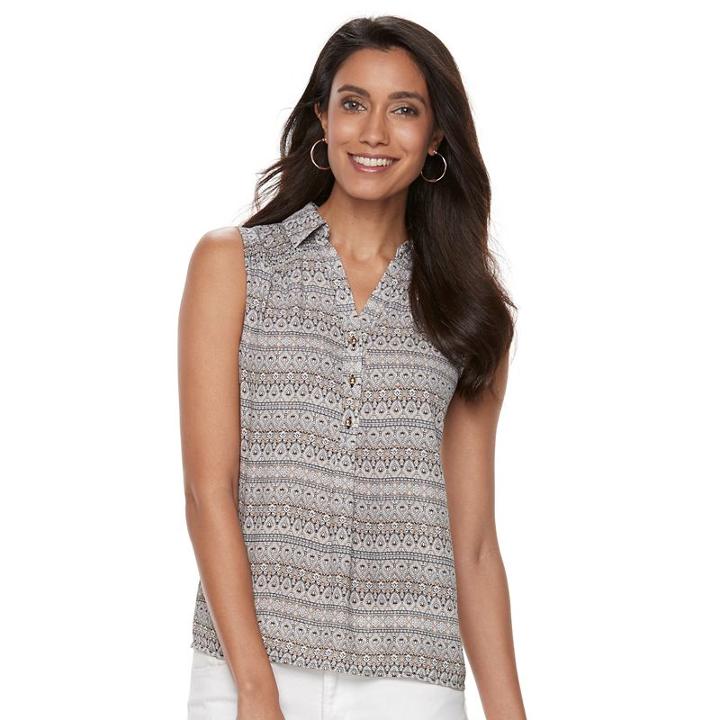 Petite Dana Buchman Smocked High-low Tank, Women's, Size: L Petite, Med Beige