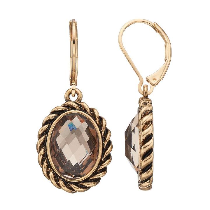Dana Buchman Oval Nickel Free Drop Earrings, Women's, Rust/coppr