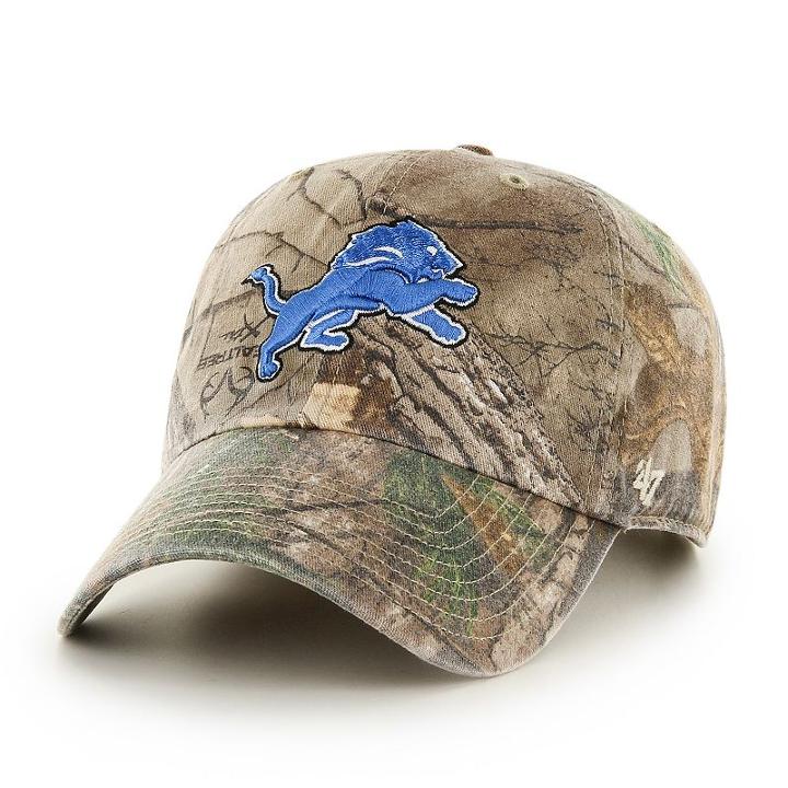 Adult '47 Brand Detroit Lions Realtree Clean Up Adjustable Cap, Ovrfl Oth