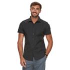 Men's Marc Anthony Slim-fit Stretch Button-down Shirt, Size: Small, Black