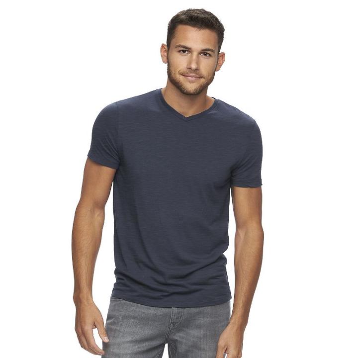Men's Marc Anthony Slim-fit Luxury+ Tee, Size: Medium, Blue (navy)